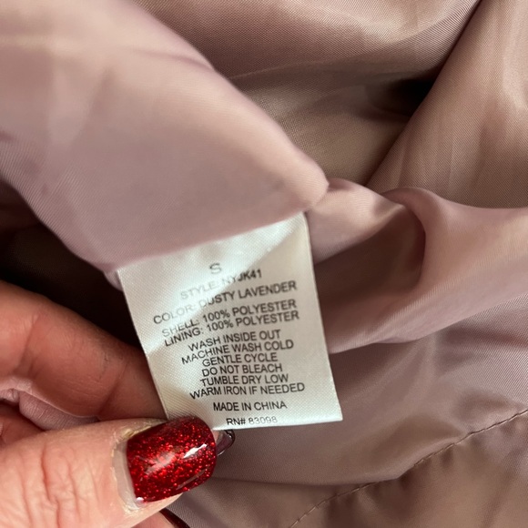 Ci Sono Dusty Lavender Bomber Jacket with Gold Detail Women’s Size Small - Picture 12 of 16